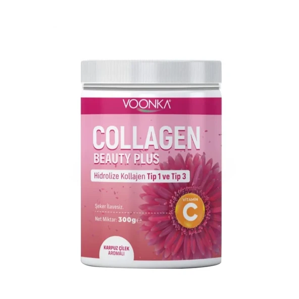 Voonka Collagen Beauty Plus Karpuz Çilek Aromalı Takviye Edici Gıda 300gr ürün görseli 1