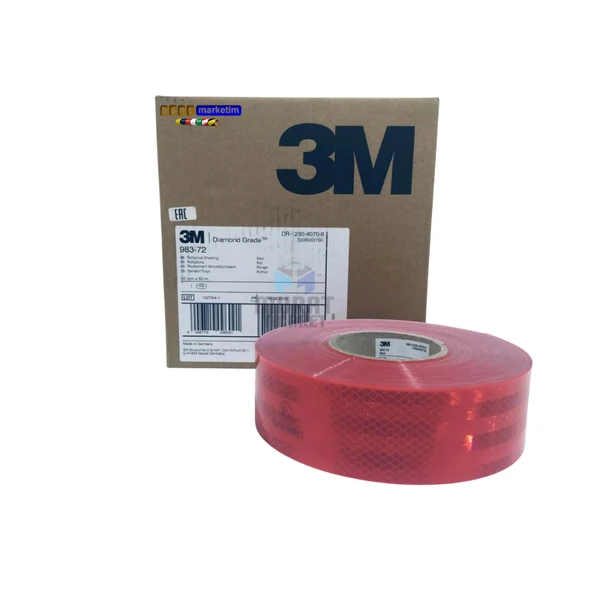 3M 983 Kırmızı Petekli Reflektif Şerit Bant 55 mm x 50 mt ürün görseli 1