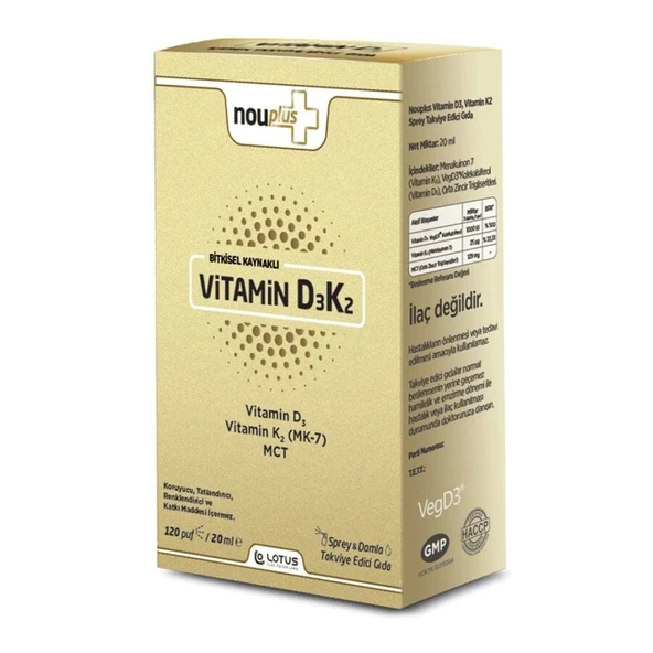Nouplus Vitamin D3K2 Sprey Damla 20 ml ürün görseli 1