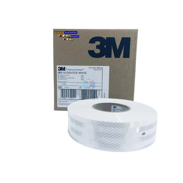 3M 983 Beyaz Petekli Reflektif Şerit Bant 55 mm x 50 mt ürün görseli 1