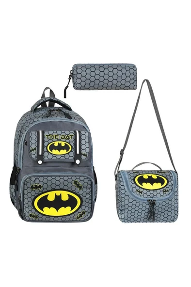 İlkokul Çantası 3'lü Set 42*30 Cm Beslenme Çantası Kalem Kutusu Ortopedik Sırt Erkek Çocuk Kids Bag ürün görseli 1