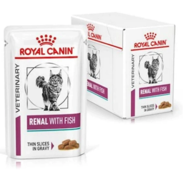 Royal Canin Renal Fish Yaş Kedi Maması 12x85 Gr - Balıklı Böbrek Diyeti (12'li Paket) ürün görseli 1