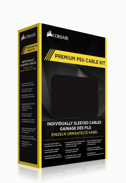 CORSAIR POWER CORD-CP-8920147 Premium Individually Sleeved PSU Cable Kit Starter Package, Type 4 Generation 3-Blue ürün görseli 1
