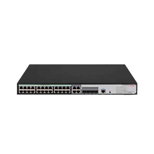 H3C  9801A40V S5120V3-28P-HPWR-LI 24 PORT GIGABIT + 4X1GB SFP 1XCONSOLE PORT YÖNETILEBILIR 370W POE RACKMOUNT SWITCH ürün görseli 1