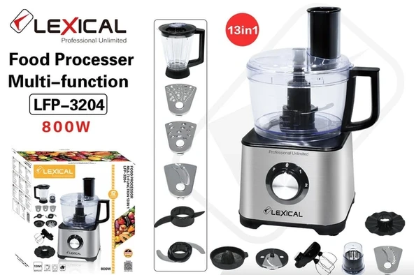 LEXICAL  LFP-3204 13'Ü 1 ARADA ÇOK FONKSİYONLU MUTFAK ROBOTU ürün görseli 1