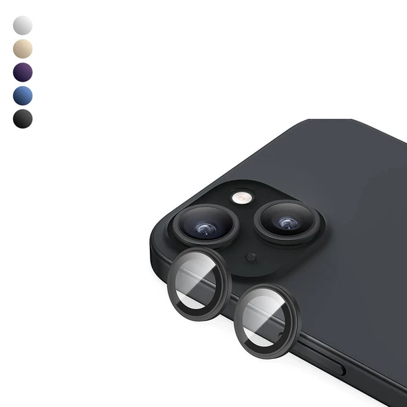 LinkTech iPhone 15 / 15 Plus Crystal Seri Safir Kamera Lens ürün görseli 1