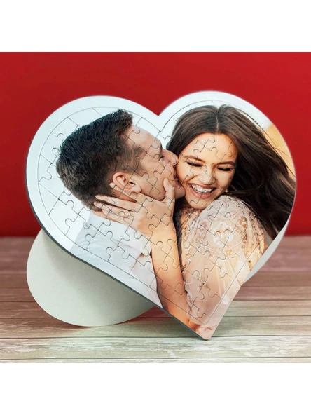 Kişiye Özel A4 Kalp Puzzle 80 Parça Fotoğraflı Romantik Hediye ürün görseli 1