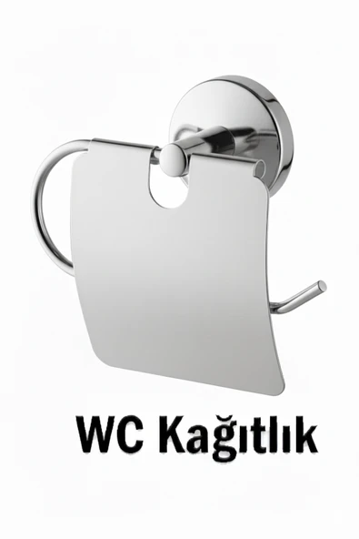 WC Kağıtlık Tuvalet Kağıtlığı Krom Renk ürün görseli 1
