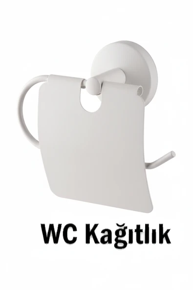 WC Kağıtlık Tuvalet Kağıtlığı Beyaz Renk ürün görseli 1