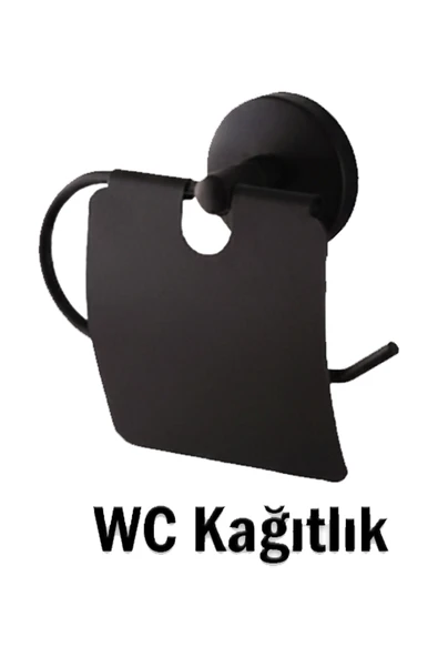 WC Kağıtlık Tuvalet Kağıtlığı Siyah Renk ürün görseli 1