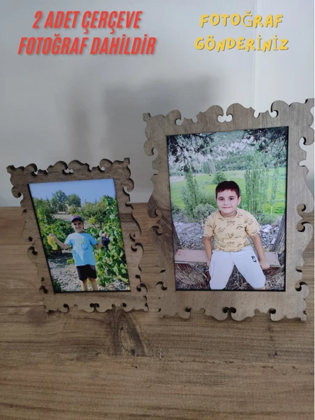 Ahşap Fotoğraf Çerçevesi 13x18 cm ve 15x21 cm (Fotoğraf Dahil) Dekoratif, Masa Üstü Çerçeve ürün görseli 1