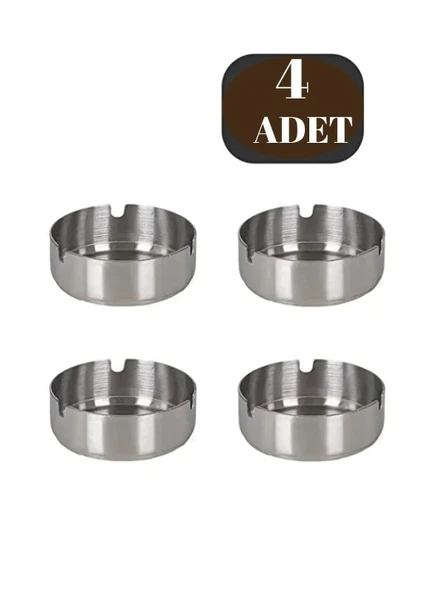 Küllük Metal Küllük Paslanmaz Çelik 4lü Kül Tablası Küllük Seti ürün görseli 1