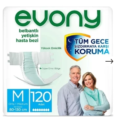 Evony Yetişkin Hasta Bezi Medıum 120 Adet ürün görseli 1