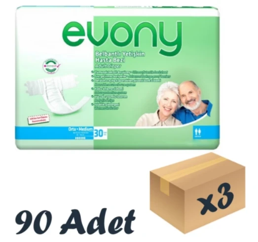 Evony Belbantlı Orta Boy M 30'lu 3 Adet Hasta Bezi ürün görseli 1