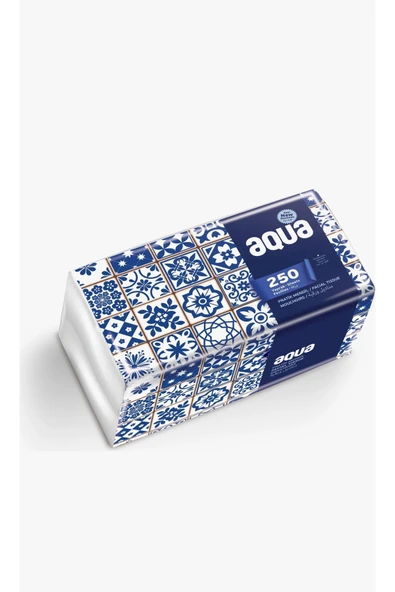 Aqua Pratik Çek Kullan Mendil 250 Yaprak Tekli Paket ürün görseli 1