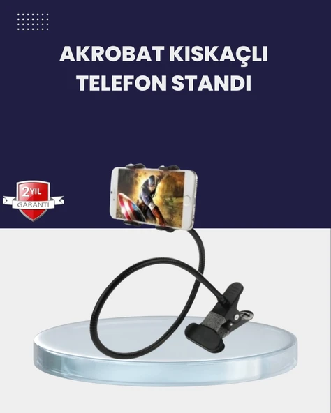 Güçlü Mandallı Akrobat Telefon Tutucu Masa Araç Uyumlu ürün görseli 1