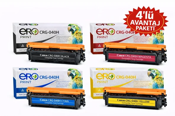 Canon 040H İçin 4 Renk Çipli Muadil Toner Set ürün görseli 1