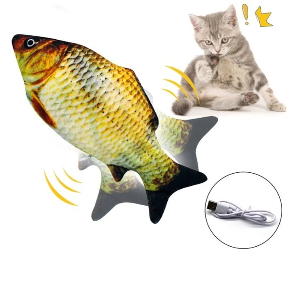 Hareketli Balık Kedi Oyuncağı Şarjlı - Resim 2
