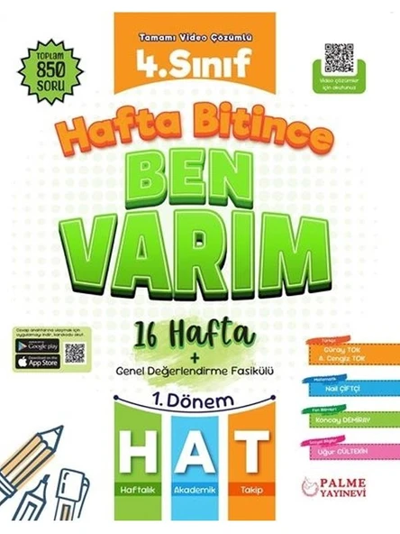 PALME 4.SINIF HAFTA BİTİNCE BEN VARIM (16 HAFTA) *YENİ* ürün görseli 1