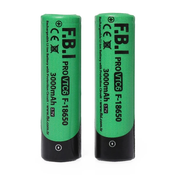F.B.I VTC6 18650 3.7V 3000mAh 30A Li-ion Şarjlı Pil + Pil Taşıma Kutusu 2'li SET ürün görseli 1