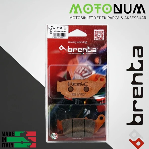 Honda Cb 650 R Arka Fren Balata Sinterli Brenta ( Made İn İtaly) ürün görseli 1