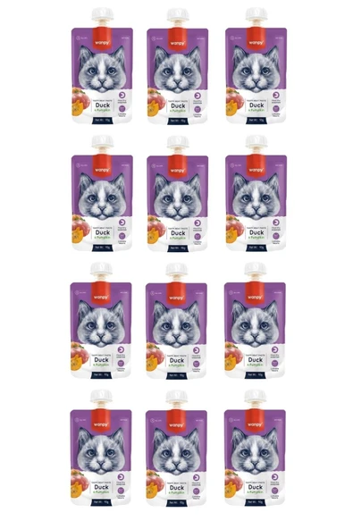 Taze Ördekli & Balkabaklı Kedi Et Ezmesi 90 Gr. X 12 Adet ürün görseli 1