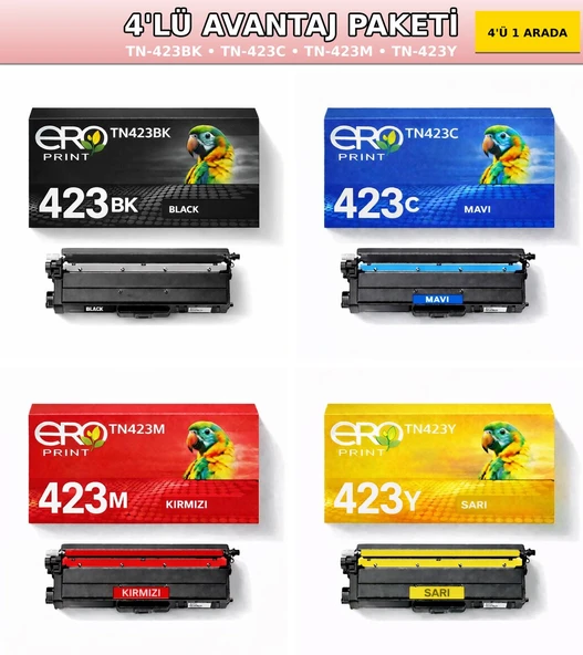 TN-423 / Brother HL-L8360CDW İçin 4 Renk Muadil Toner Set ürün görseli 1