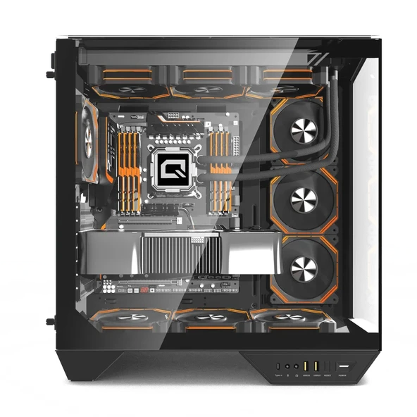 Quantum Gaming Proxima Siyah 4 Adet ARGB Fan 390mm VGA Temperli Cam ve Type-C Bağlantılı 850W Gaming Kasa ürün görseli 1