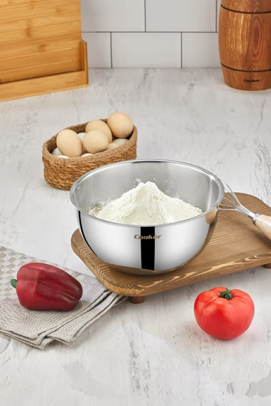 Cooker 24 cm 3,5 L Paslanmaz Çelik Karıştırma Kabı CKR3526 ürün görseli 1