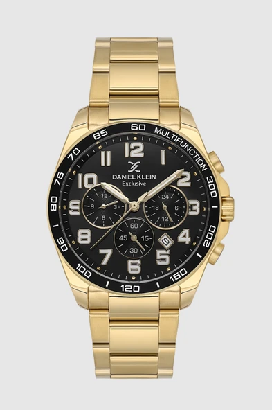 Daniel Klein DK.1.13842-4 Exclusive Tüm Fonksiyonları Aktif Çelik Kaplama Altın Renk Erkek Kol Saati ürün görseli 1