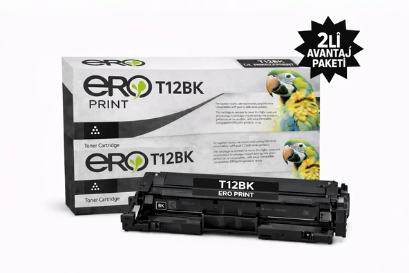 Canon T12BK Çipli Siyah Muadil Toner - 2'li Avantaj Paket ürün görseli 1