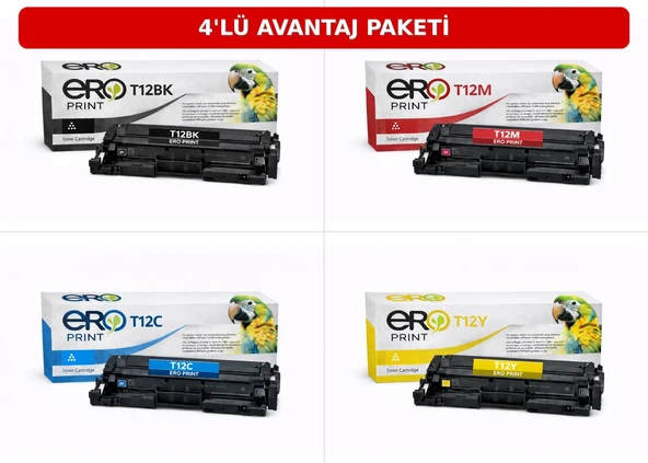 Canon T12 İçin 4 Renk Çipli Muadil Toner Set ürün görseli 1