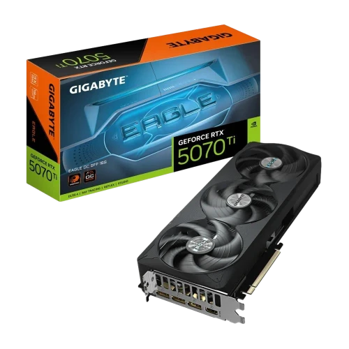 GIGABYTE GV-N507TEAGLE OC-16GD, RTX5070TI, EAGLE OC, 16Gb, GDDR7, 256BIT, 3 Fanli, 1xHDMI, 3xDP, GAMING Ekran KARTI ürün görseli 1
