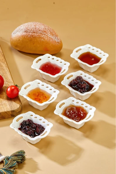 Cooker 6'lı CKR3619 Porselen Mini Reçellik Sosluk Seti 8x6,5 cm ürün görseli 1