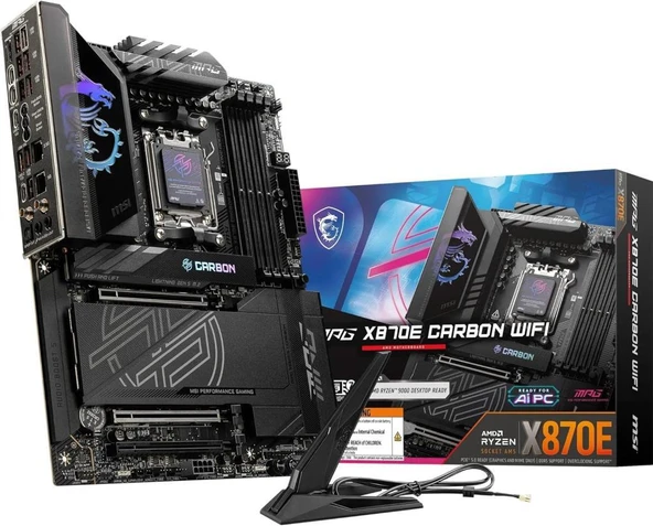MSI MPG X870E Carbon Wi-Fi AMD AM5 DDR5 ATX Anakart Teşhir ürün görseli 1