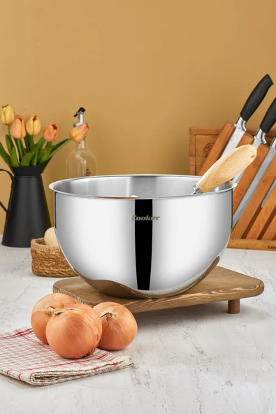 Cooker 28 cm 8 L Paslanmaz Çelik Karıştırma Kabı CKR3528 ürün görseli 1