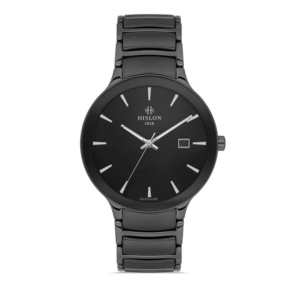 Hislon CL110B-04SS Safir Çizilmez Cam Takvimli Siyah Renk Erkek Kol Saati ürün görseli 1