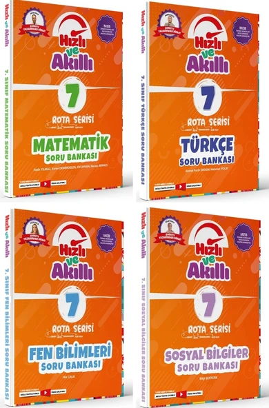 Tammat 7. Sınıf Matematik + Türkçe + Fen Bilimleri + Sosyal Bilgiler Rota Hızlı Ve Akıllı Soru Bankası Tam Seti 4 Kitap ürün görseli 1