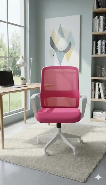 PORTERO DESIGN Porto Çalışma Sandalyesi Ofis Koltuğu Pembe ürün görseli 1