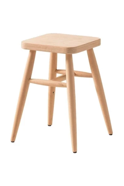 Ahtapot Ham Ahşap Torna Kare Tabure 45 cm ürün görseli 1