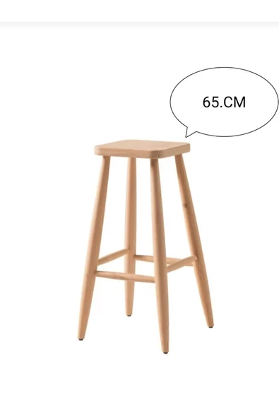EFE AHŞAP SANATI Ahşap 65 CM Kare bar tabure sandalye ürün görseli 1