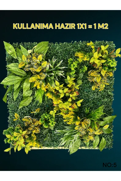 1 M2 Hazır Dikey Bahçe Duvar Dekorasyon Paneli Şimşir Panel Yapay Çiçek 1x1 Metre MODEL:5 ürün görseli 1