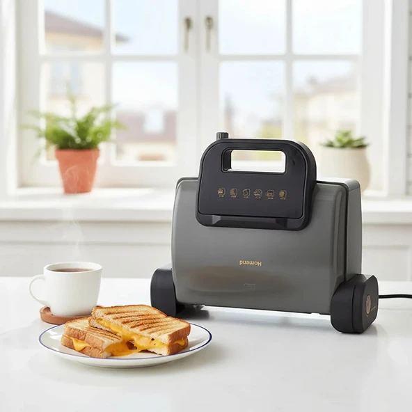 Homend Toastbuster 1362H 1800 W Tost Makinesi - Antrasit Gold ürün görseli 1