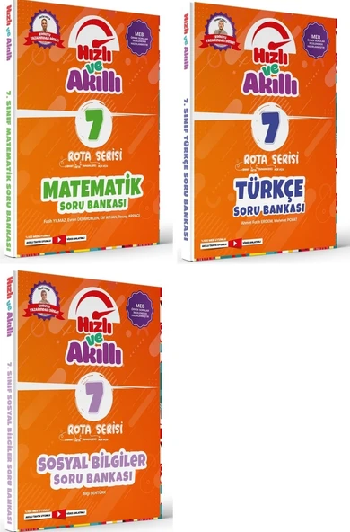 Tammat 7. Sınıf Matematik + Türkçe + Sosyal Bilgiler Rota Hızlı Ve Akıllı Soru Bankası Seti 3 Kitap ürün görseli 1