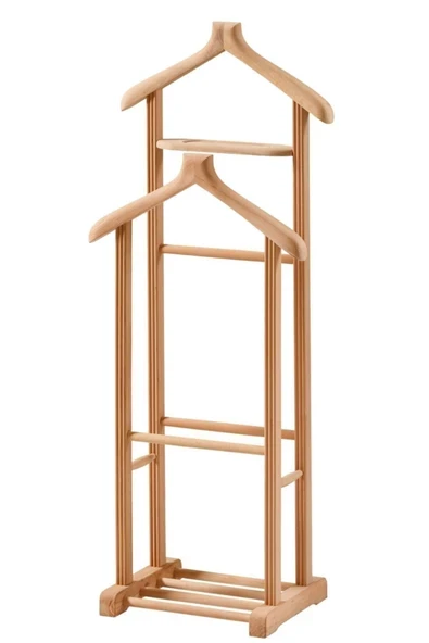 Geppetto Home Çift Tepeli Dilsiz Uşak Ahşap Ham Iki Askılı ürün görseli 1