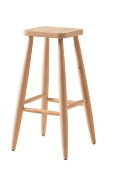 asel home Home Ahşap Kare Bar Tabure Sandalye ürün görseli 1