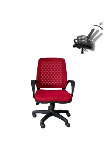 ÜNAL OFFİCE FURNİTURE & DESİNG Büro Ofis Çalışma Koltuğu-kırmızı Bilgisayar Sandalyesi Fpk102 ürün görseli 1