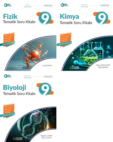 Palme 2026 9. Sınıf Fizik + Kimya + Biyoloji Joker Tematik Soru Seti 3 Kitap ürün görseli 1