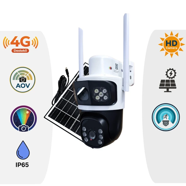 AOV Smart Solar Güneş Enerjili PTZ Güvenlik Kamerası - 7/24 Kayıt Özelliği - Kablosuz & Su Geçirmez ürün görseli 1