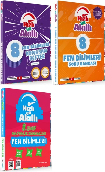 Tammat 8. Sınıf Fen Bilimleri Hızlı Ve Akıllı Soru + Defter + 32 Haftalık Deneme Set 3 Kitap ürün görseli 1